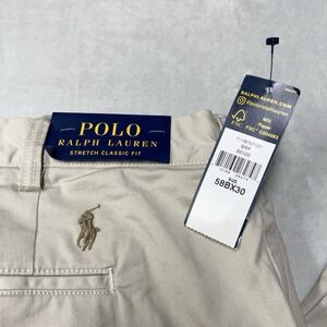 NWT Polo Ralph Lauren Chino Pants Mens 58B x 30 Stretch Classic‎ Fit Chinos Pony